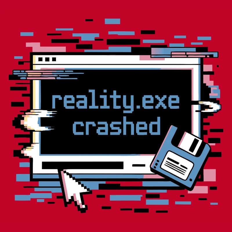 Reality.exe Crashed Retro Pixel Design