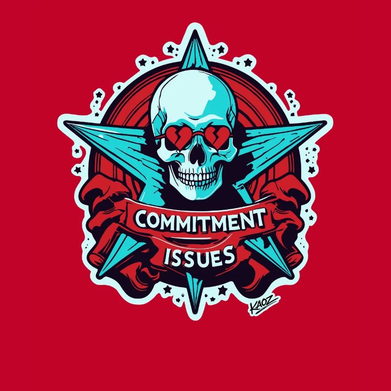 Commitment Issues Skull Badge