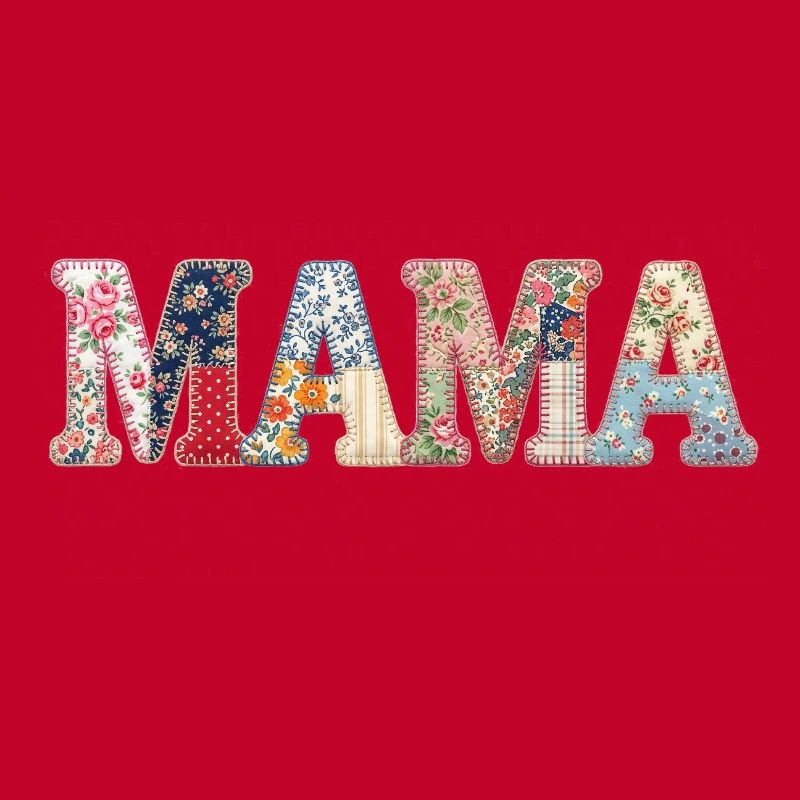 Mama Patchwork Blumen Vintage Muttertag Design