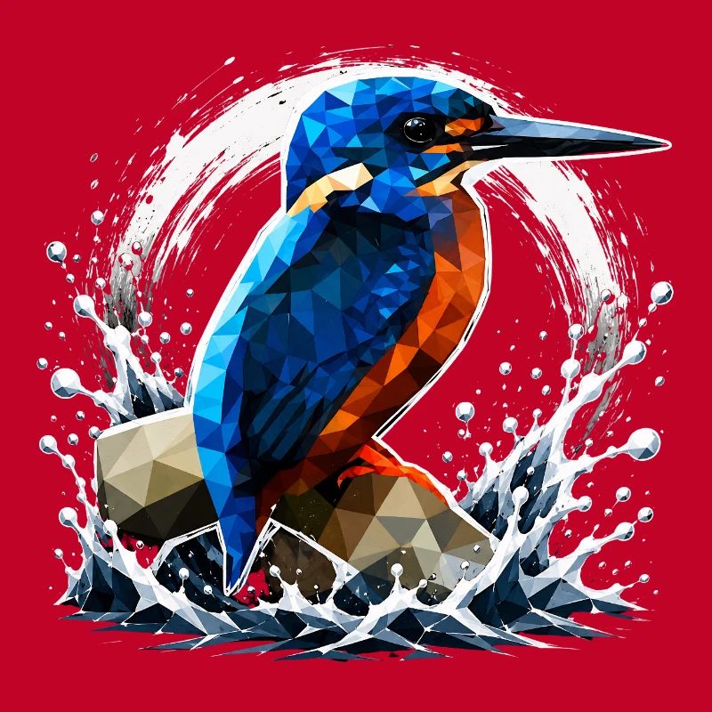 Low-Poly-Eisvögel-Design