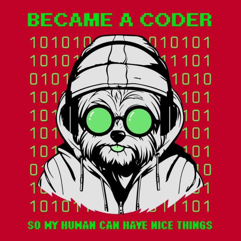 Devenu codeur – Hacker Dog Binary Look