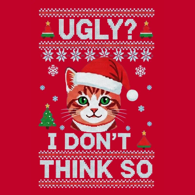 Chat de Noël – Pull de Noël moche