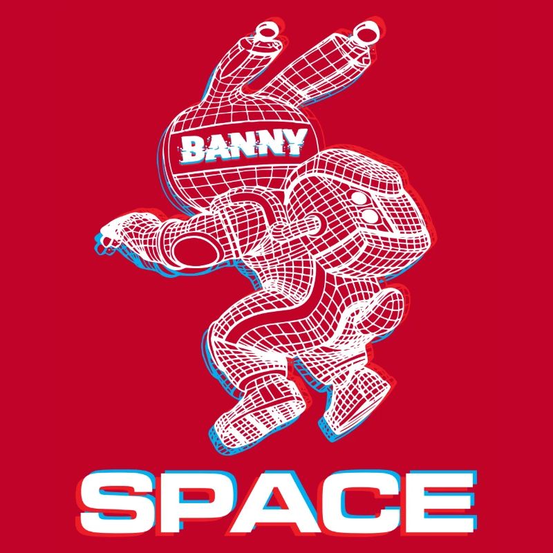 Abstrakter Space Bunny mit 3D-Effekt
