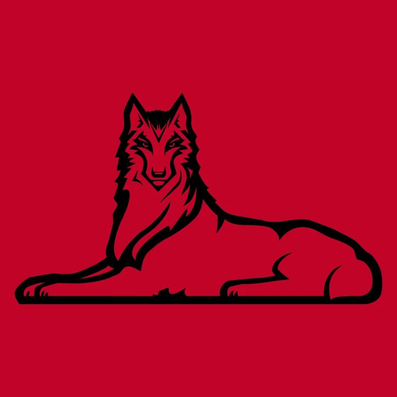 Einsamer tschetschenischer Wolf - eine schwarze Farbe
