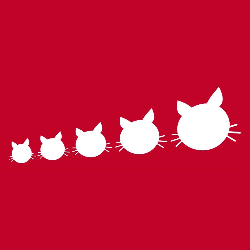 Beaucoup de chats Rangée 5 amis Équipe Têtes d’équipage Fun