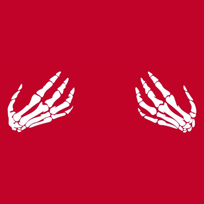 Skeleton hands on boobs