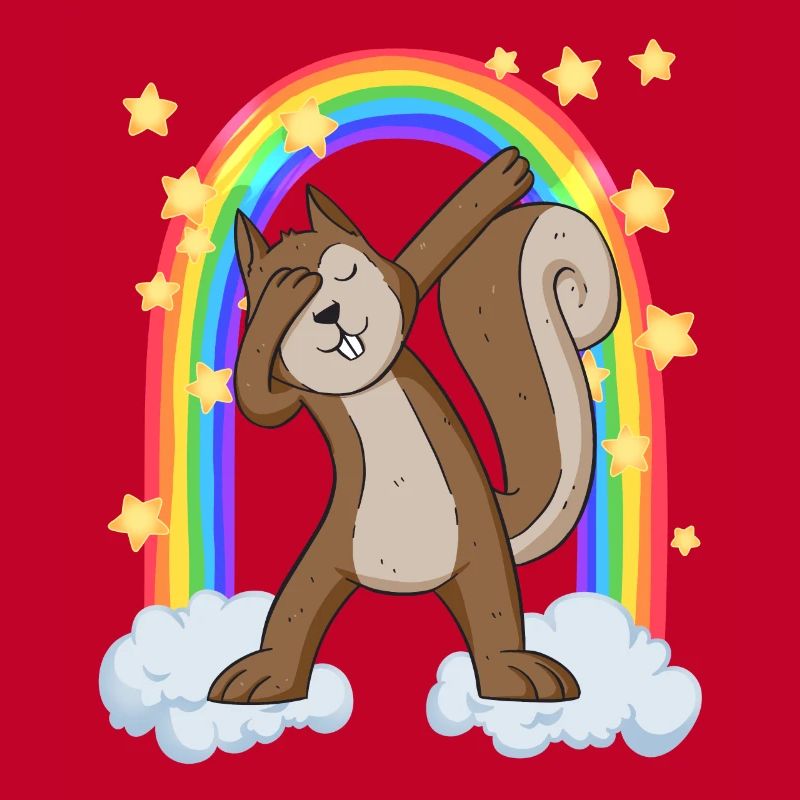 dabbendes Eichhörnchen am Regenbogentor