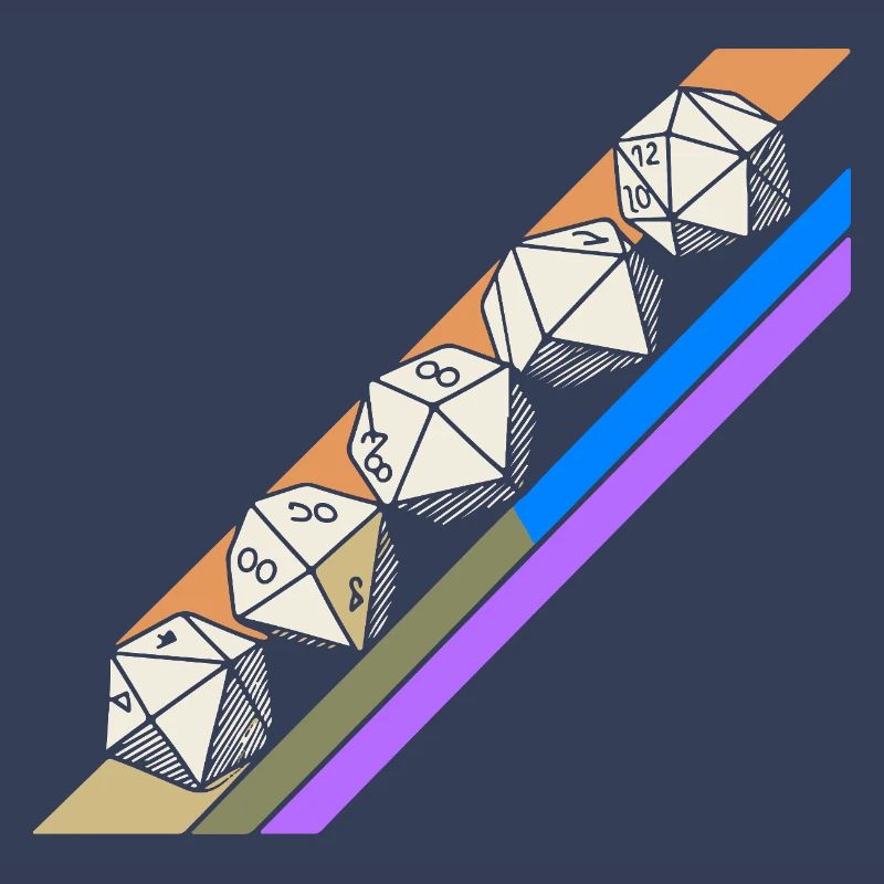 Retro Minimalist Polyhedral Dice Set Tabletop RPGP