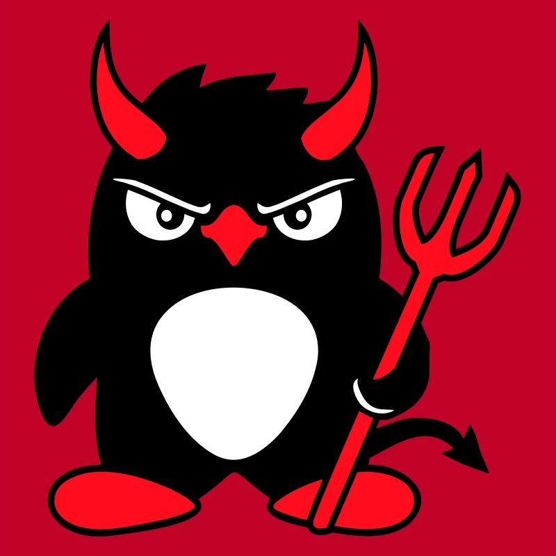 Pingouin Cornes de diable Trident Enfer Mal Satan