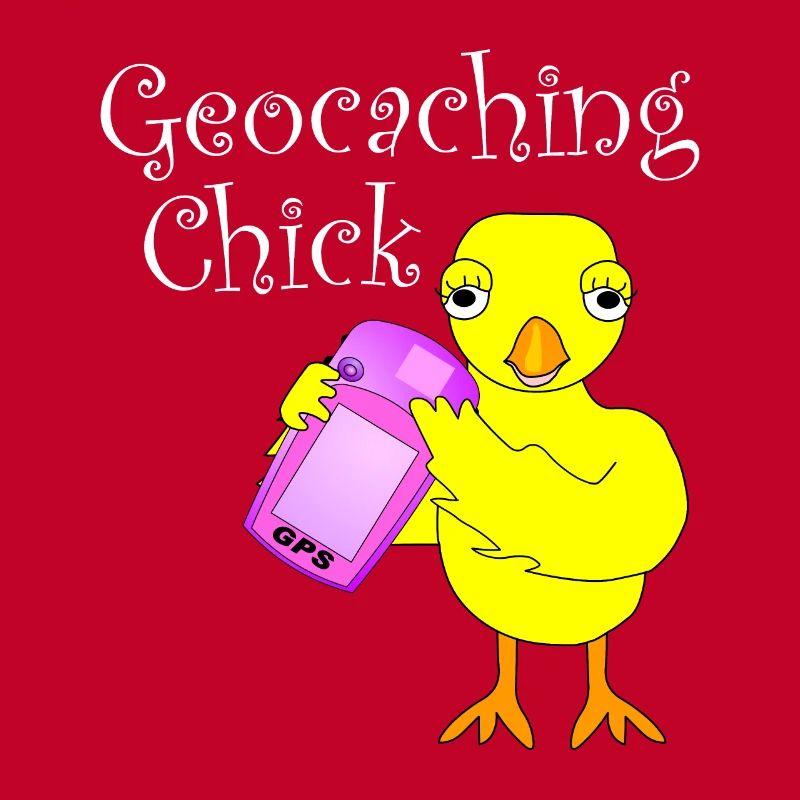 Géocaching Chick Texte blanc