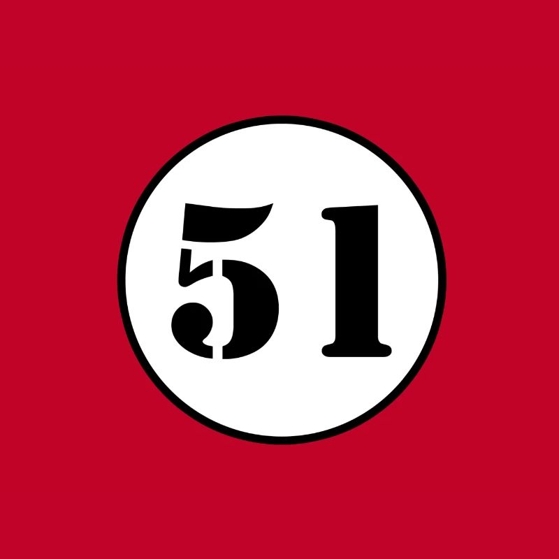 NUMMER 51 Einundfünfzig Geburtstag Geschenk