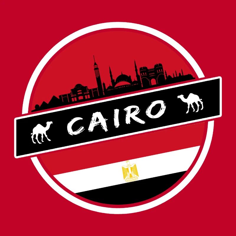 Conception du Caire en Egypte avec drapeau