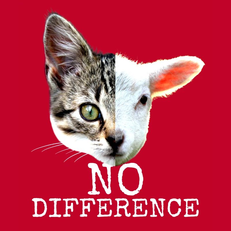 No Difference Pro Vegan Spruch Vegetarier Katzen
