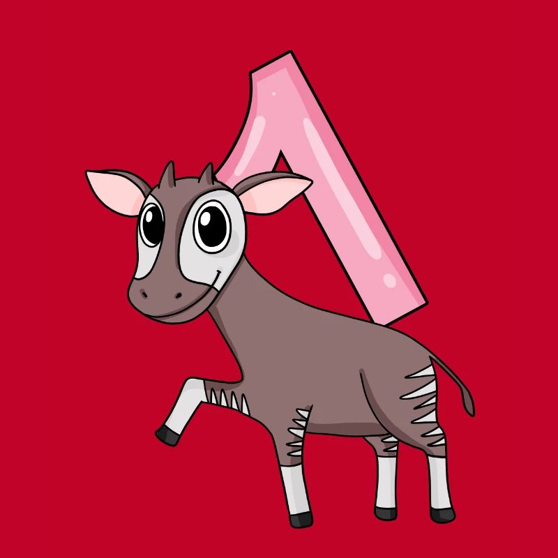 Mädchen 1 Jahre alt Okapi 1. Geburtstag Geschenk
