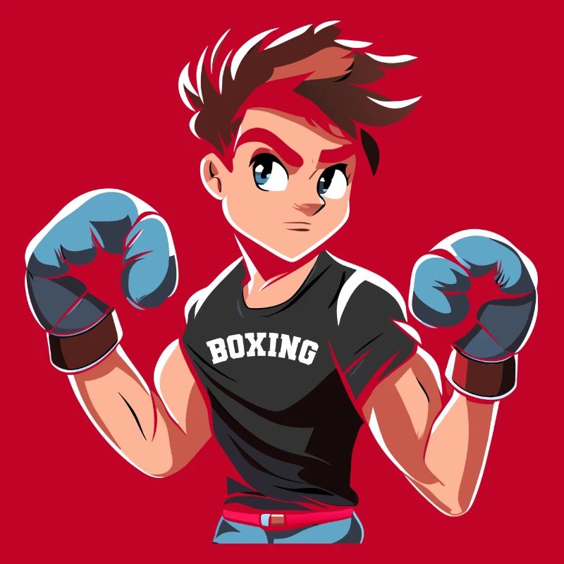 Conception de boxe adolescente avec des gants de boxe