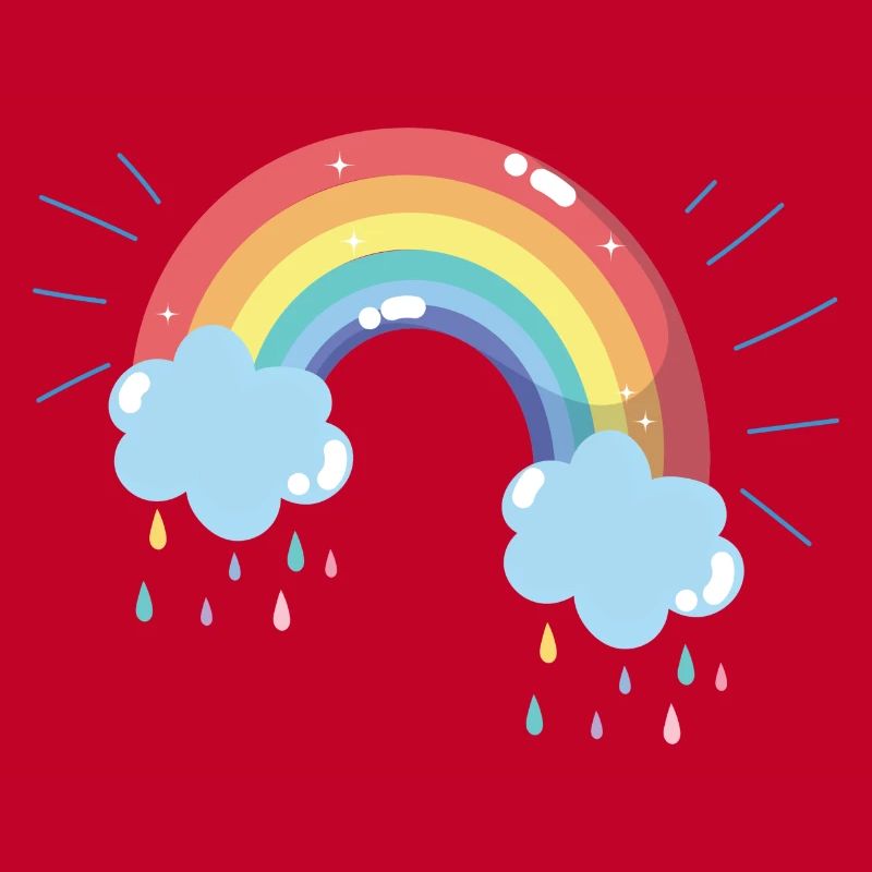 Pastel Rainbow Raincloud Arc