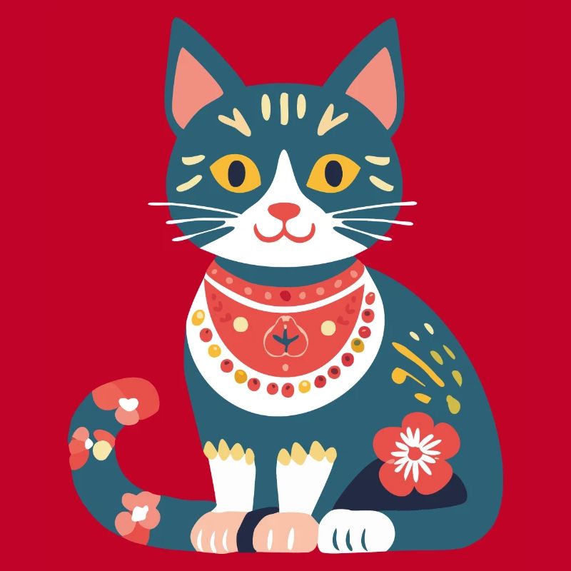 süße Folklore-Katze