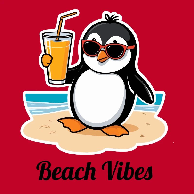 Pingouin de plage décontracté – sentiment de vacances d’été