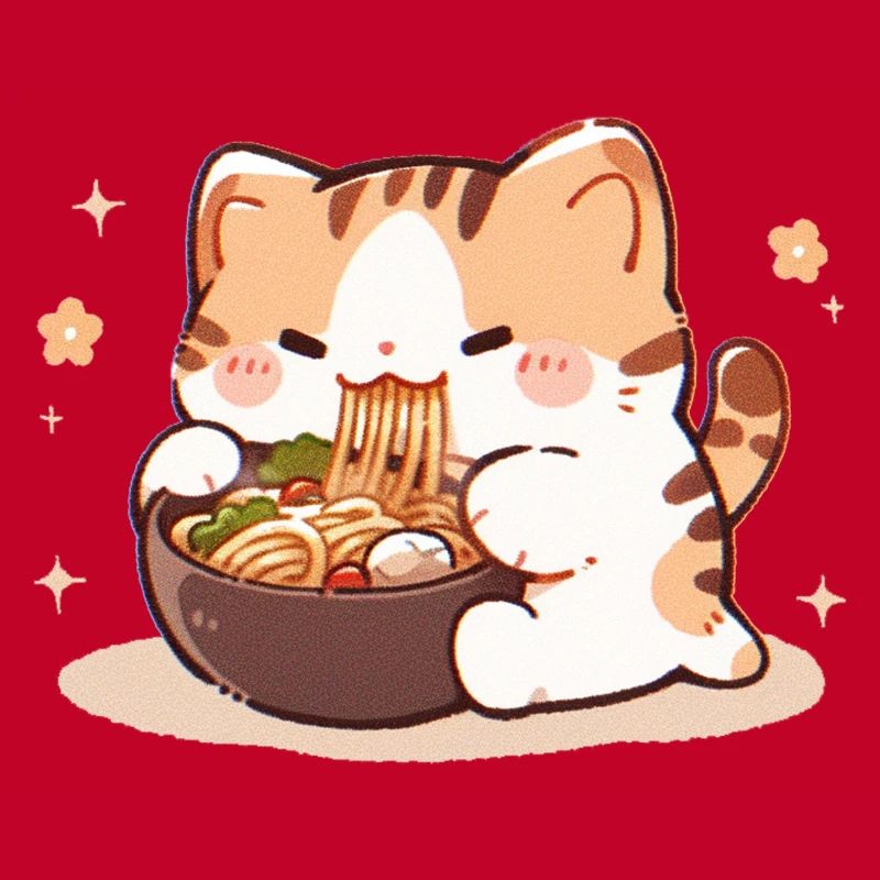 Katze isst Spaghetti Meme