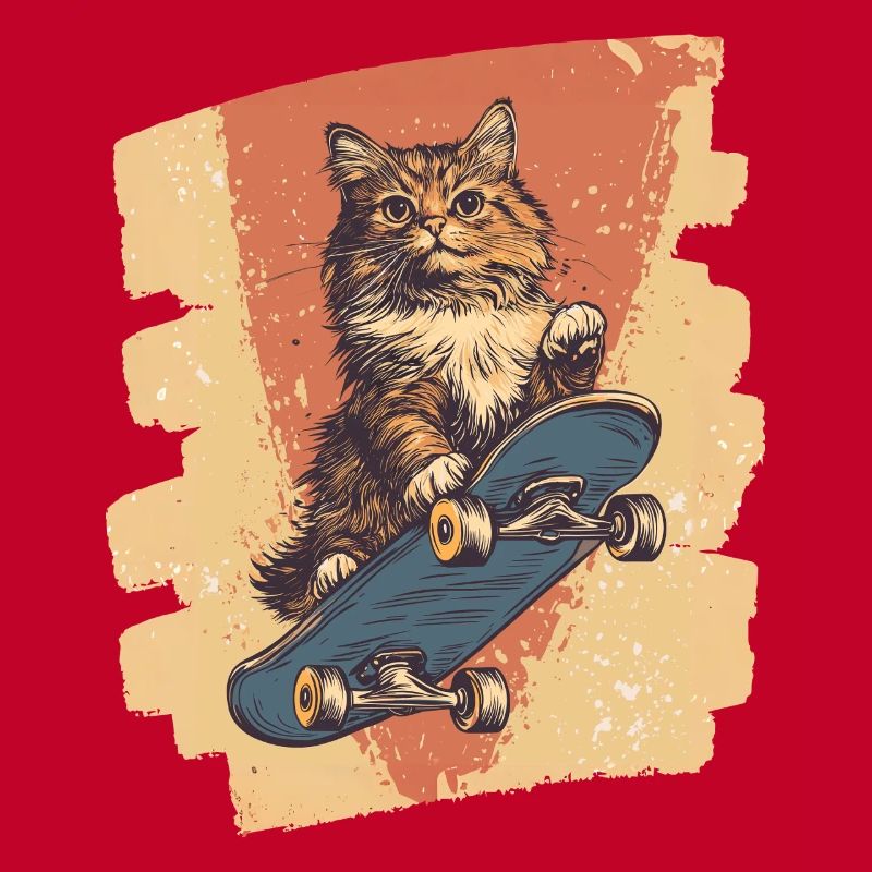 Chat de planche à roulettes