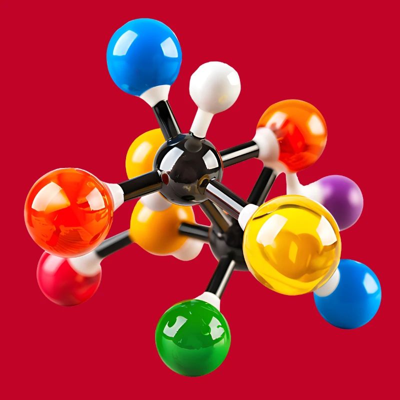 Modèle de structure moléculaire coloré
