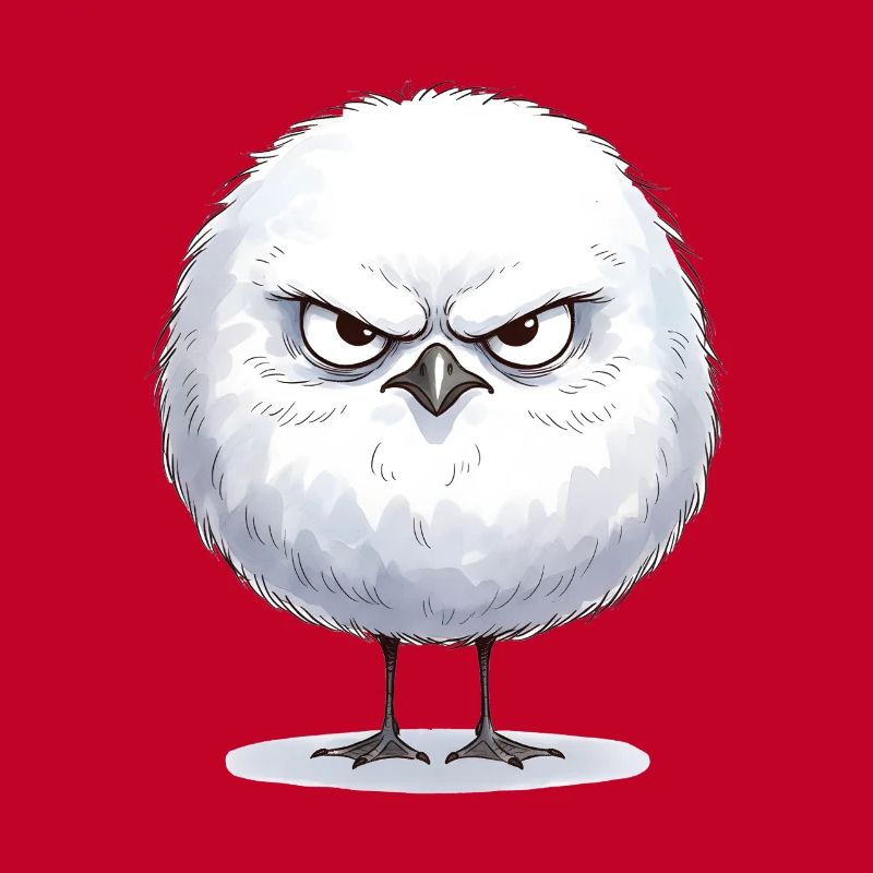 Grimmige runde Möwe 