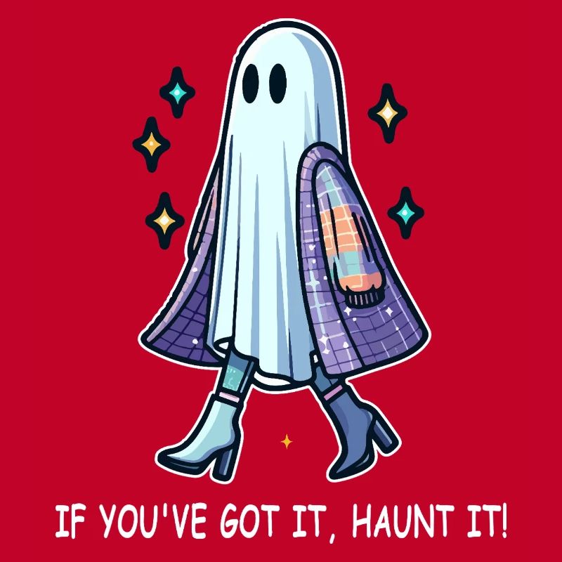 Chic ghost in boots and jacket