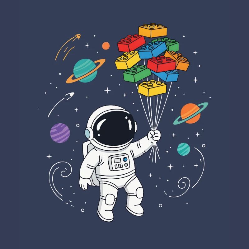 Blocs de construction d’astronautes Construction de briques spatiales