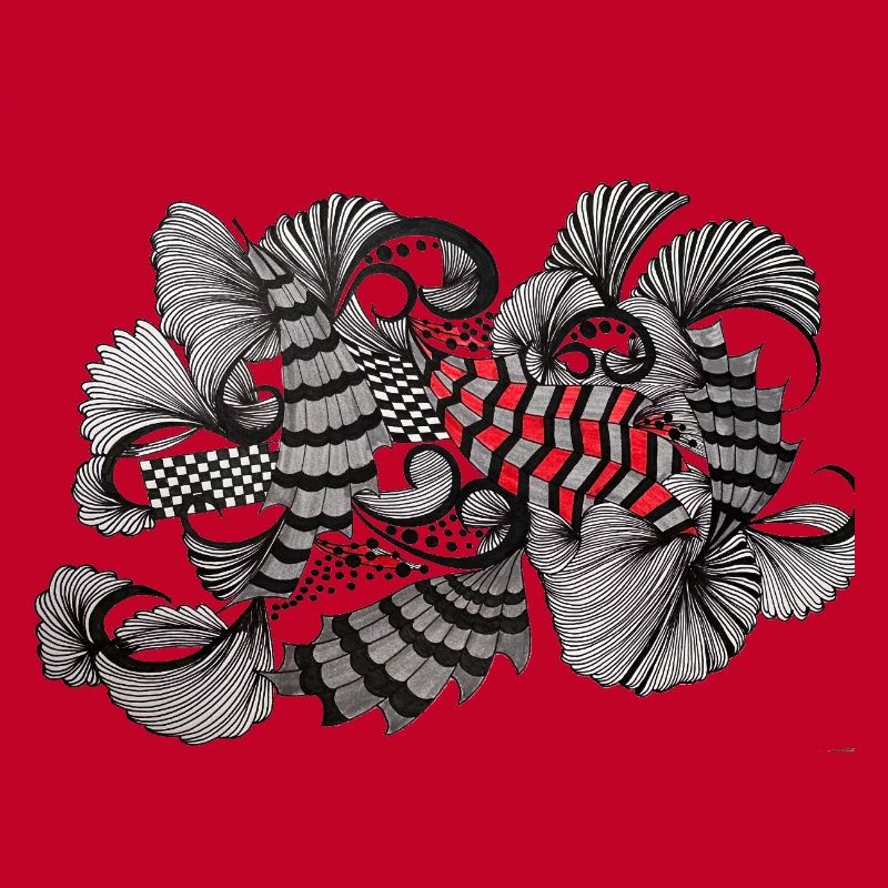 Black White Red Pattern