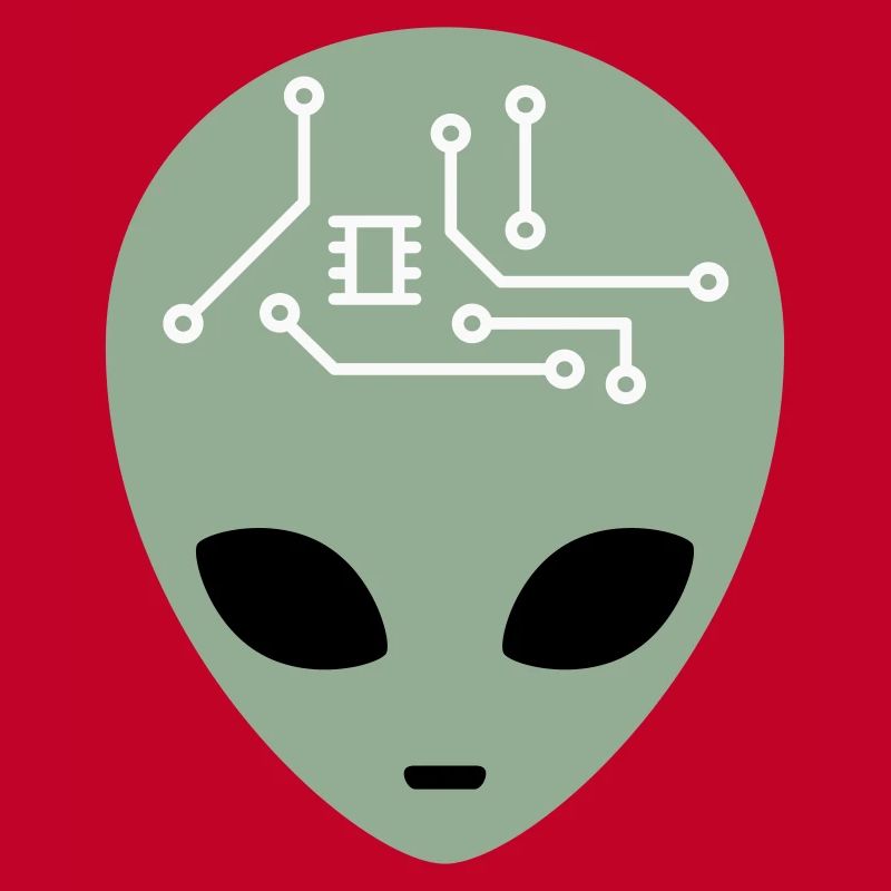 Alien Head avec circuits (trois couleurs)