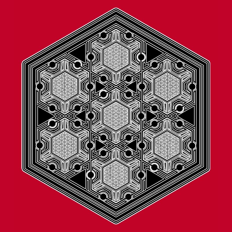 Psytrance Goa Techno Rave Geometry Hexagon Pattern