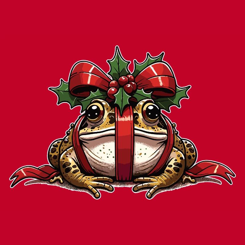 Mistle-Toad Funny Christmas Toad Frog