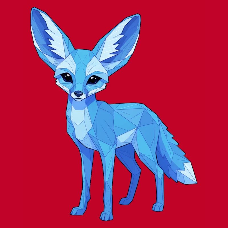 Blue Geometry Fox