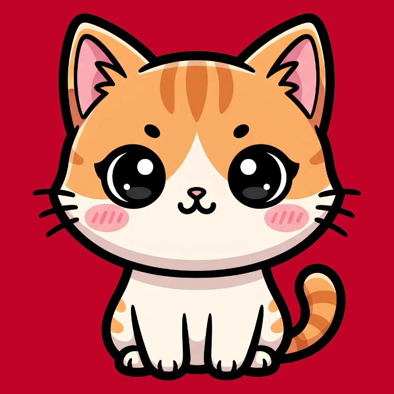 Chibi Tabby Kätzchen-Tee Art
