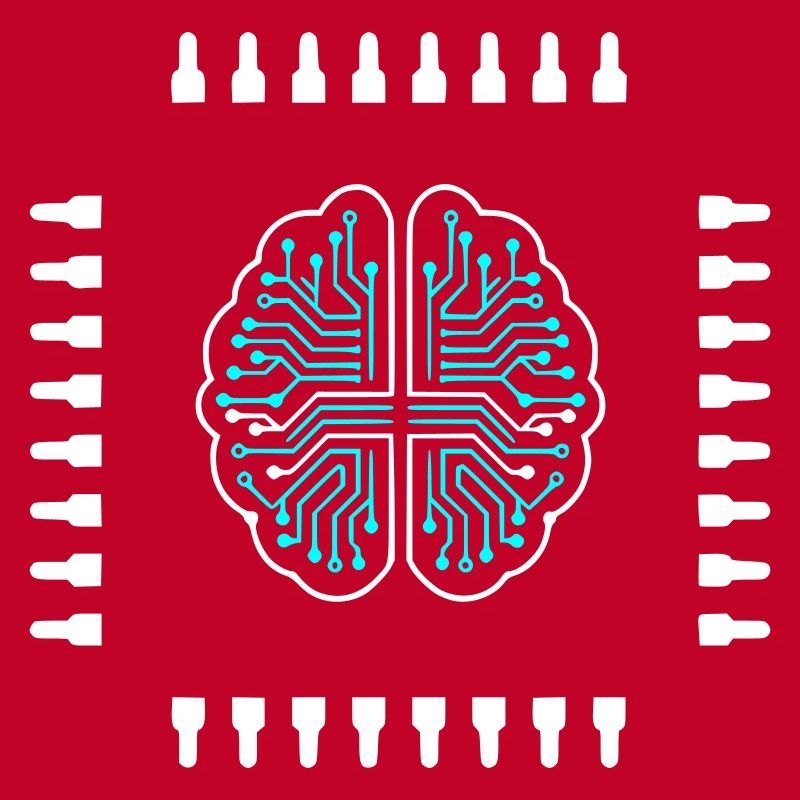AI Brain Chip Processor Tech Vector