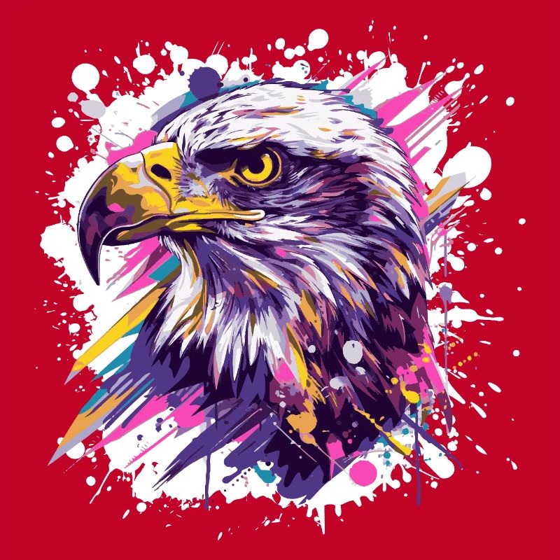 Color Explosion Eagle Head Art