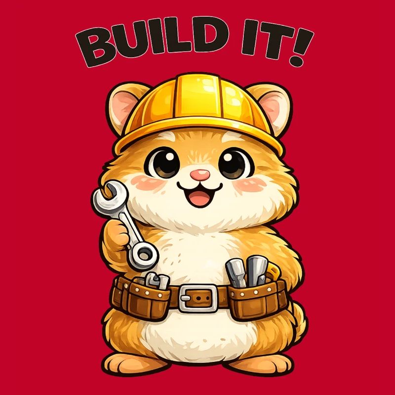 Construction trolley: construction helmet and tools