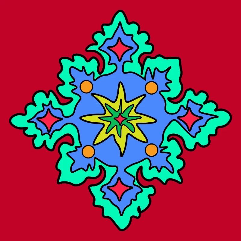 Geometric Mandala Star Pattern