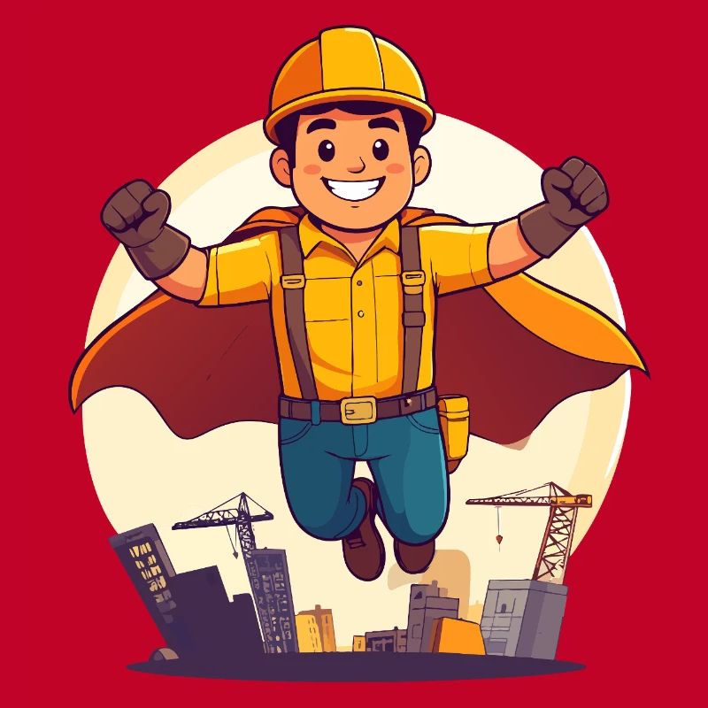 Construction Hero Superhero Construction Worker Construction Site Hero