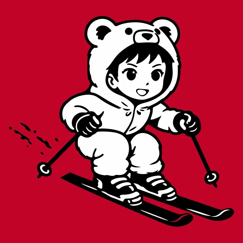 Ski Bears in Anime Style
