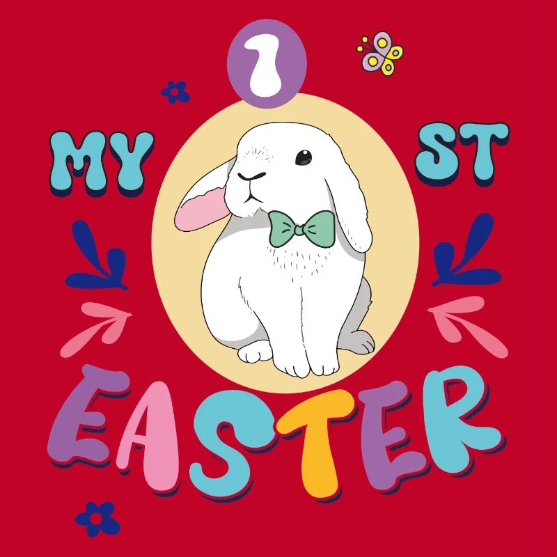 My first Easter, cute bunny with a bow