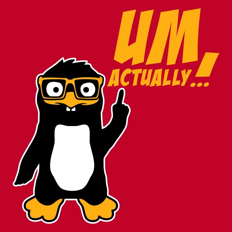 Penguin To Actually Funny Nerd Smartass Logo
