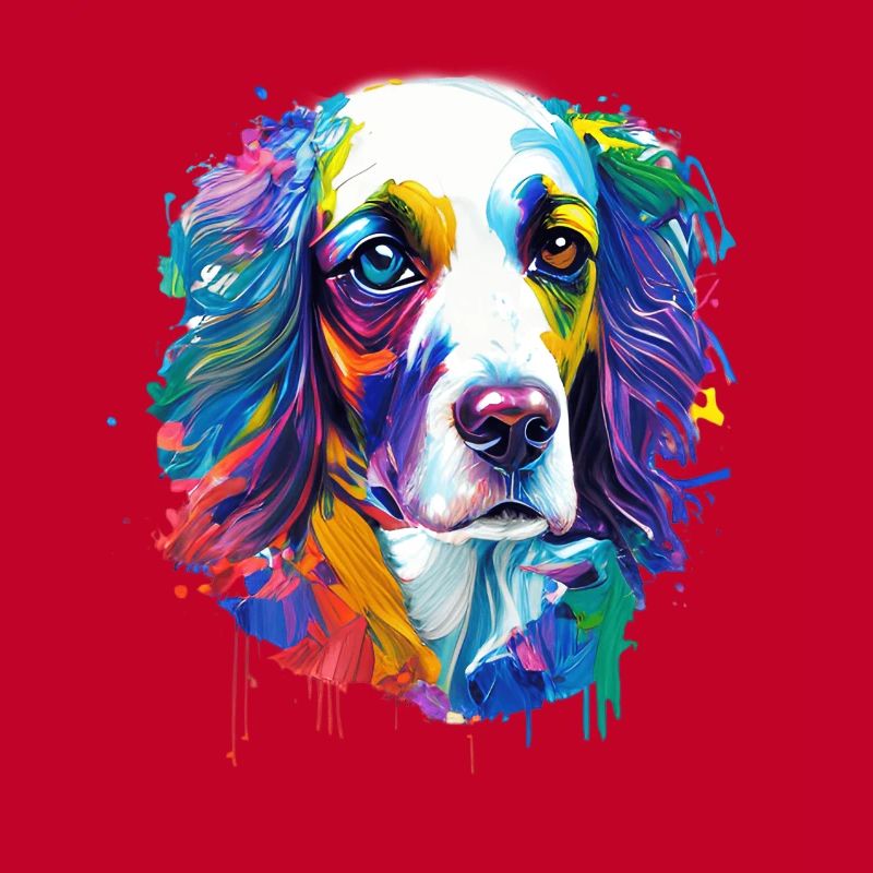 Englischer Springer Spaniel Bunte Spritzkunst