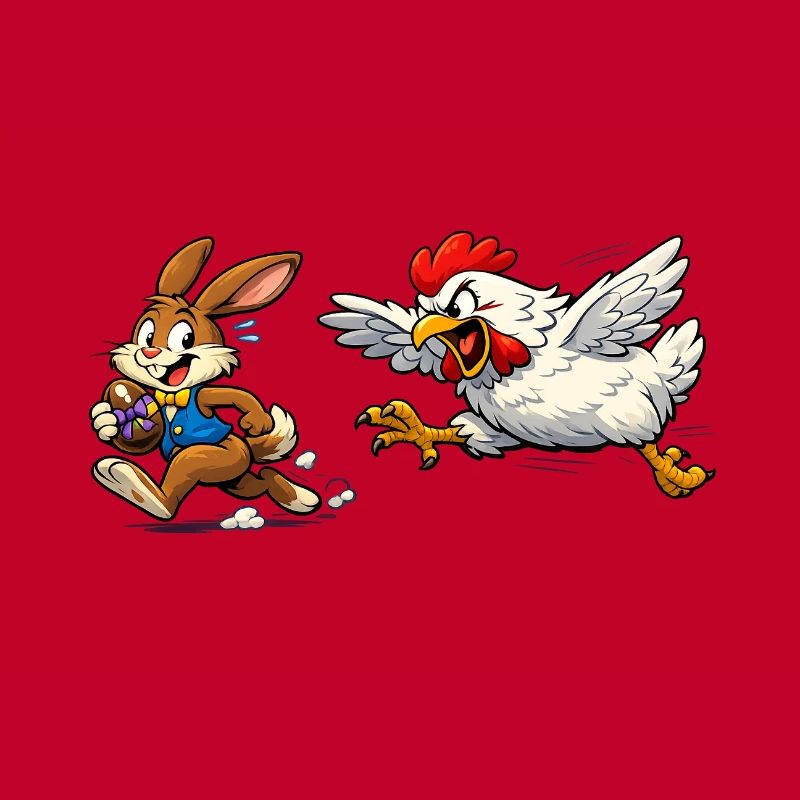 Lapin de Pâques et poule