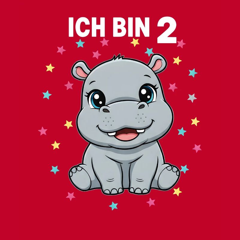 Ich bin 2 - Süßes Nilpferd zum 2. Geburtstag