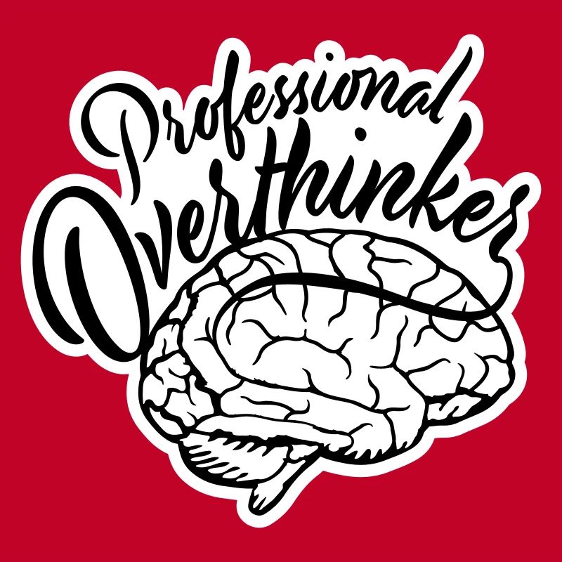 Professional Overthinker Funny Brooding Anxiety Logo