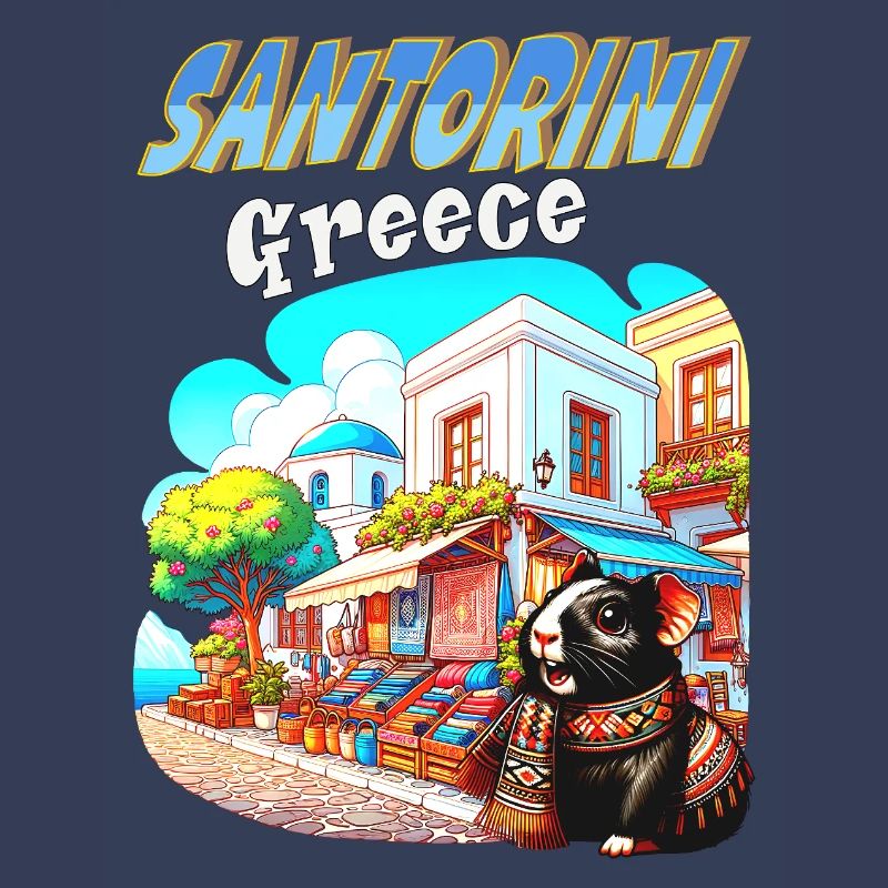 Aventures de cochons d’Inde à Santorin, Grèce
