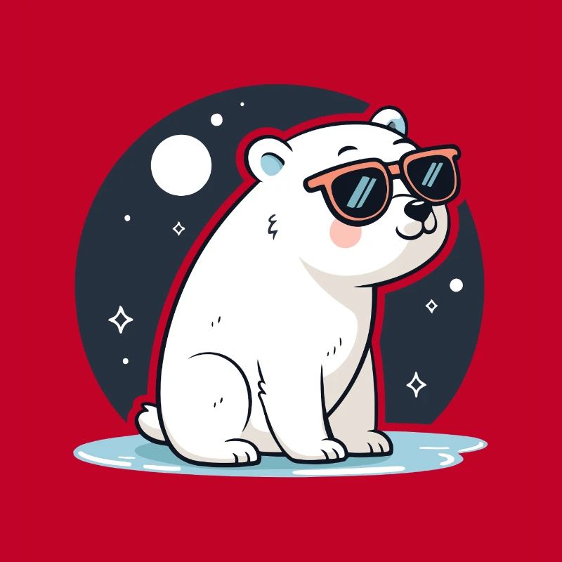 Rote Eisbär-Kosmische Brille