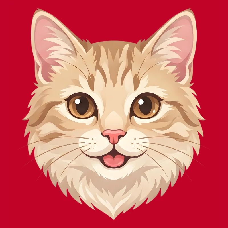 Chat roux de dessin animé mignon et joyeux