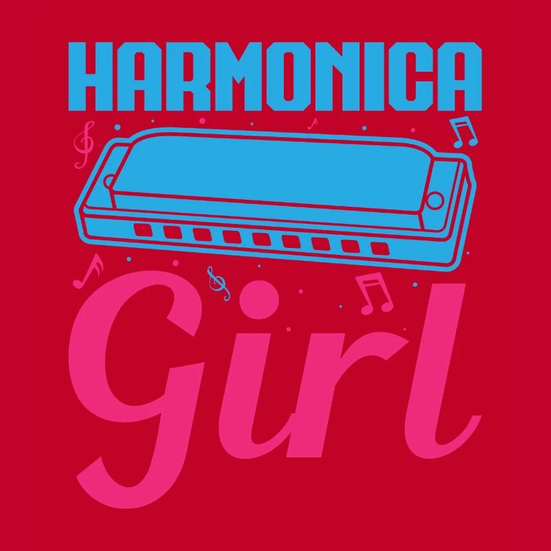Funny Harmonica Player Girl Harmonica